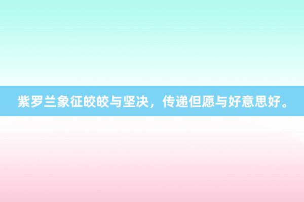 紫罗兰象征皎皎与坚决，传递但愿与好意思好。